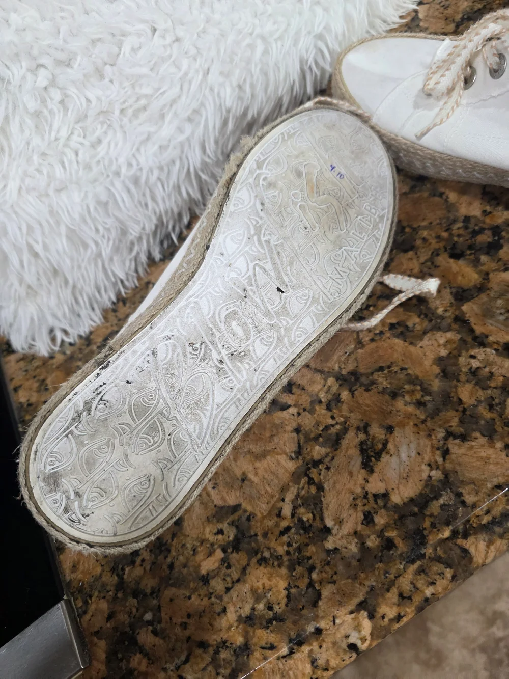 White Canvas Espadrille Sneaker with Rope Trim